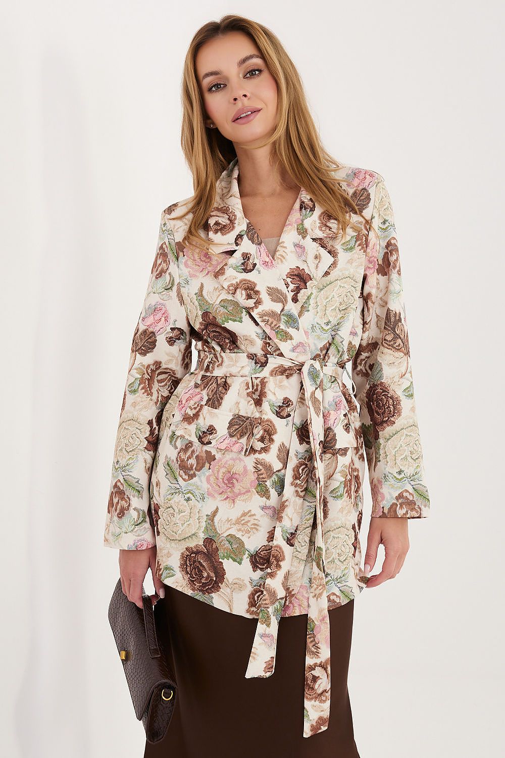   Marynarka Model IT-MA-FL10158.02 Brown - Italy Moda 