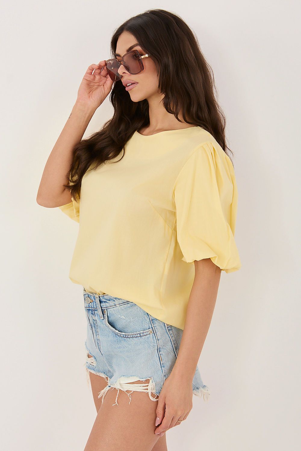   Bluzka Model MI-BZ-3391.71 Light Yellow - Italy Moda 