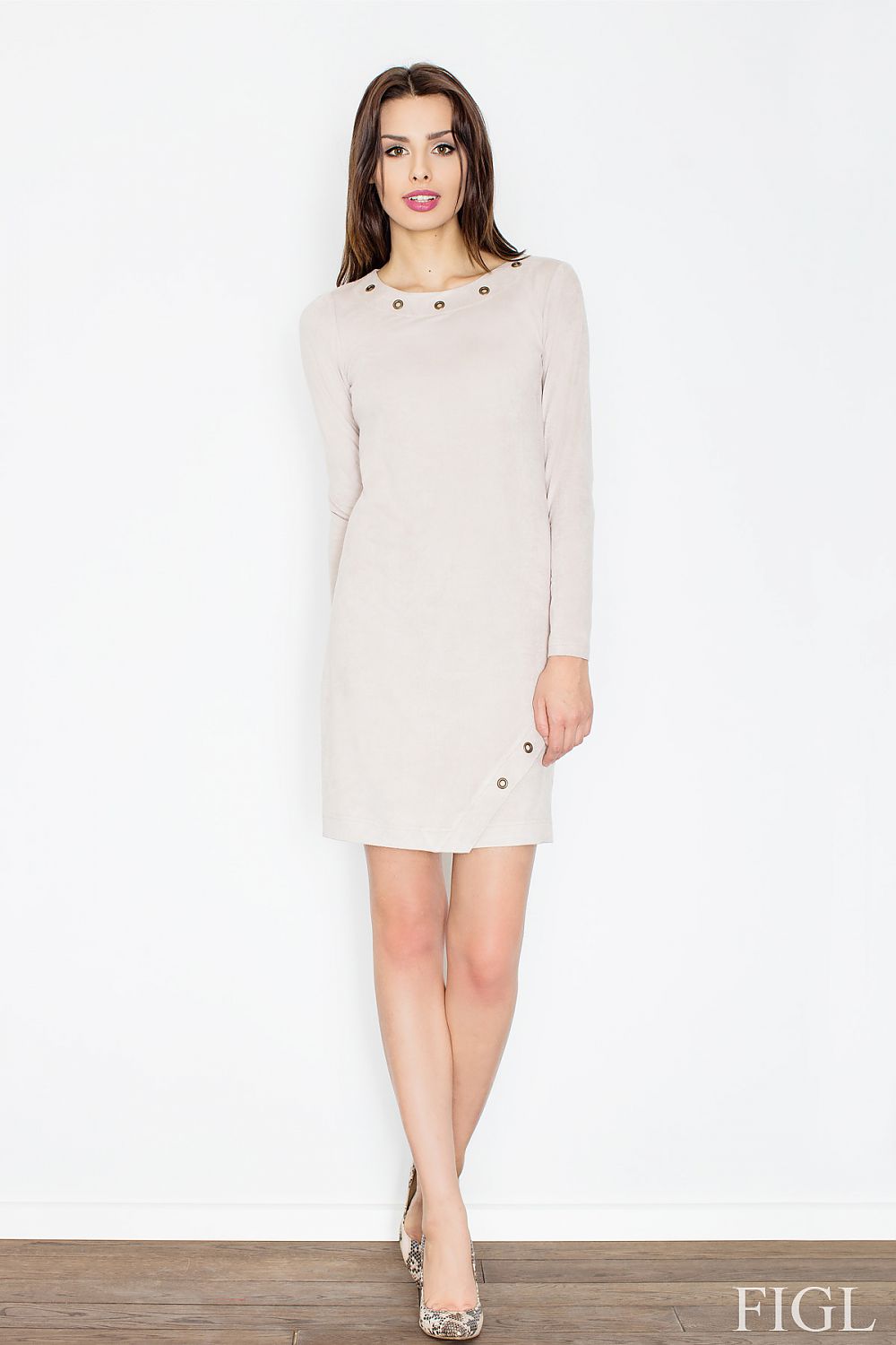  Sukienka Model M455 Beige - Figl 