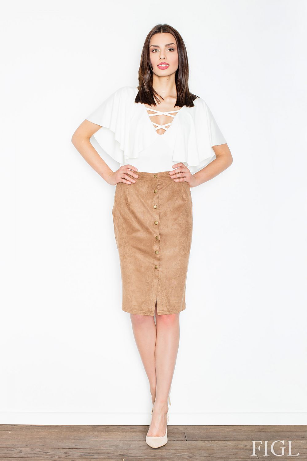  Spódnica Model M453 Brown - Figl 