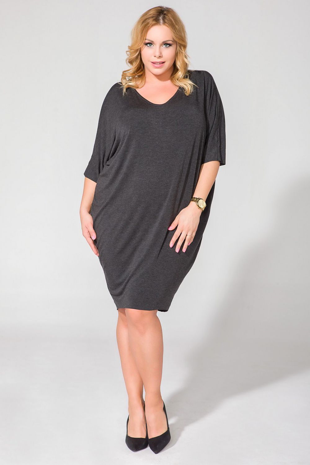  Sukienka Model PS1 Dark Grey - Tessita 
