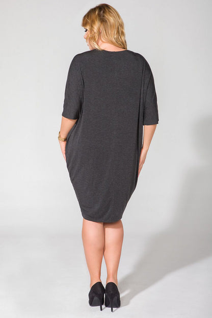  Sukienka Model PS1 Dark Grey - Tessita 