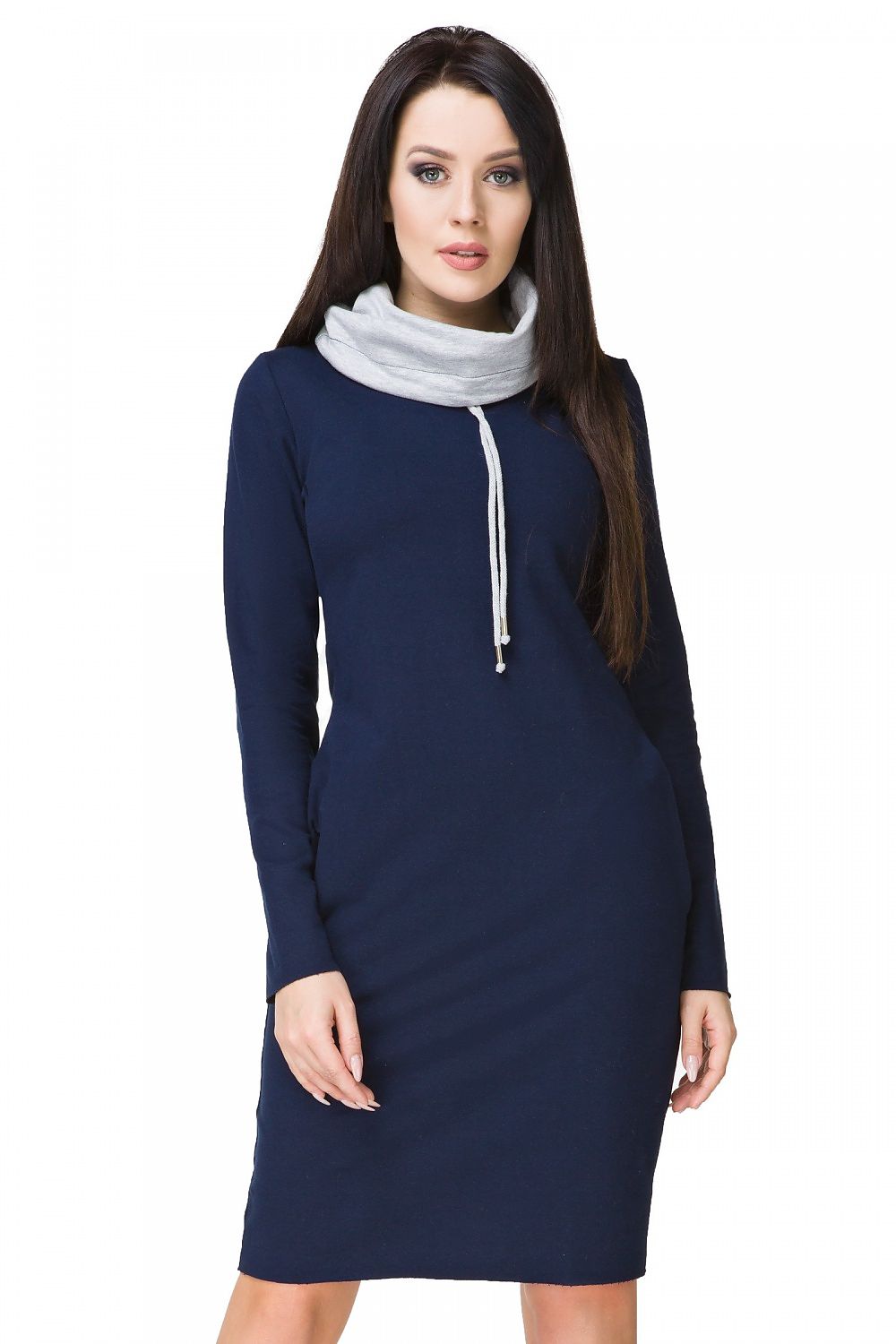 Sukienka model Kaja2 Navy/Light Gray - Tessita 