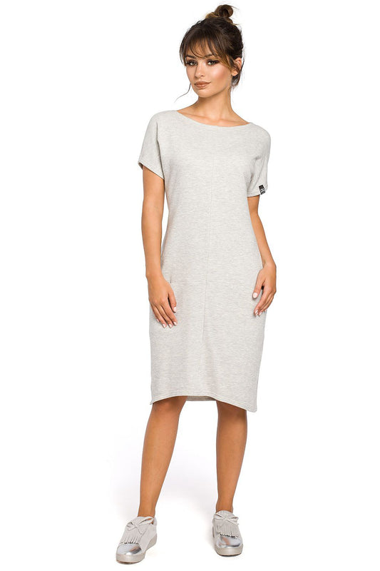  Sukienka Model B050 Popiel - BeWear 