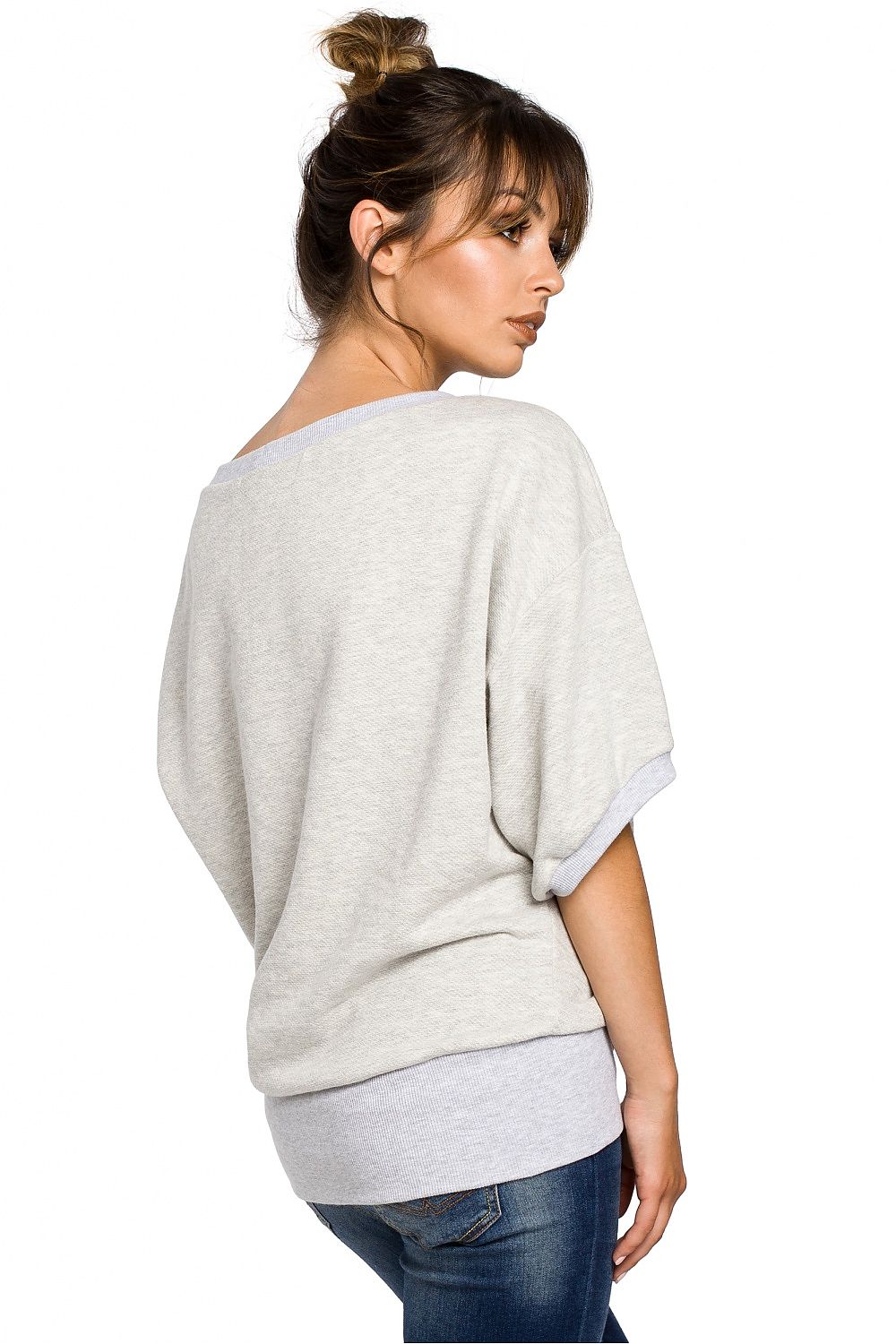   Bluza Damska Model B048 Popiel - BeWear 