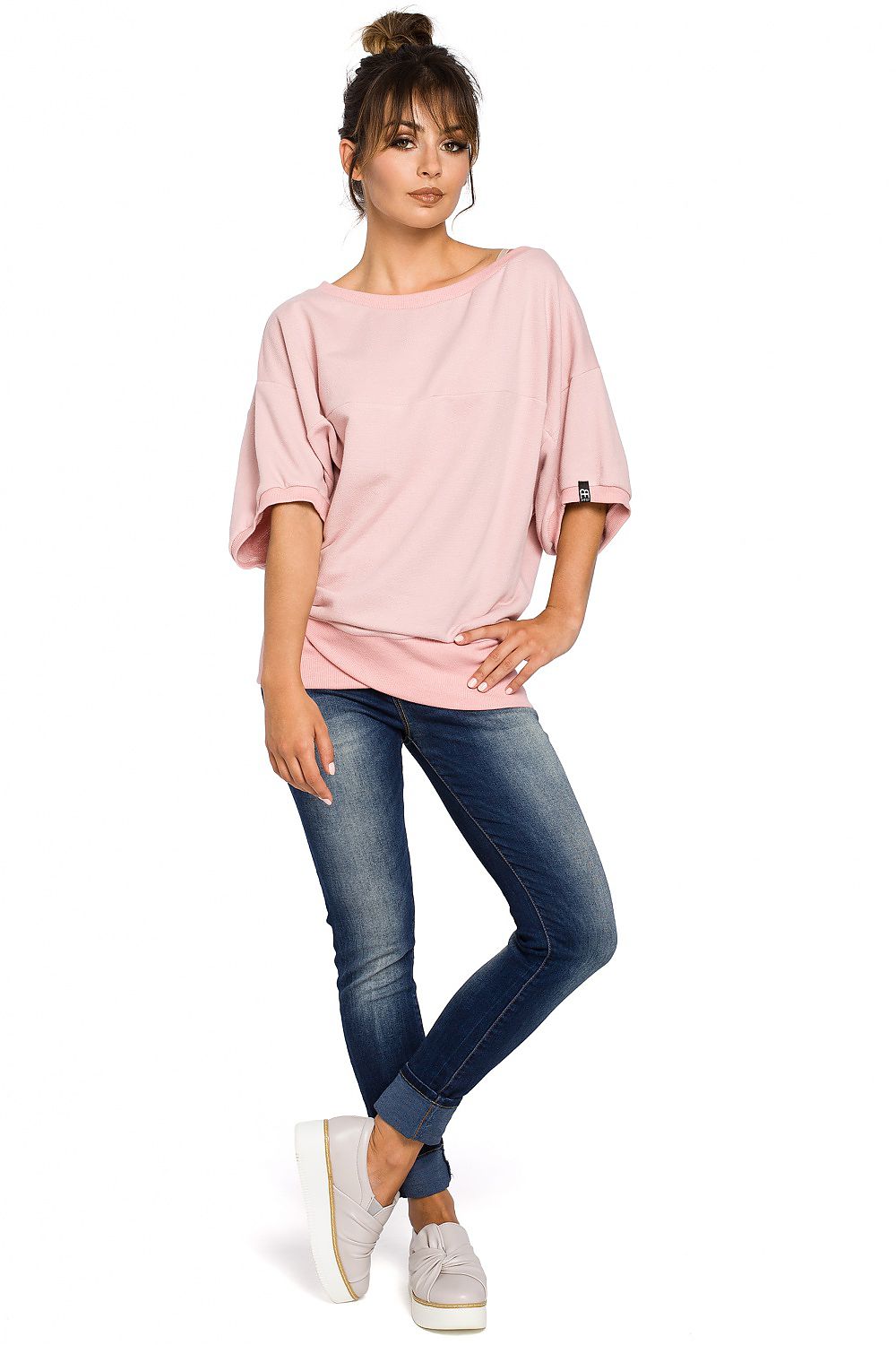   Bluza Damska Model B048 Powder Pink - BeWear 