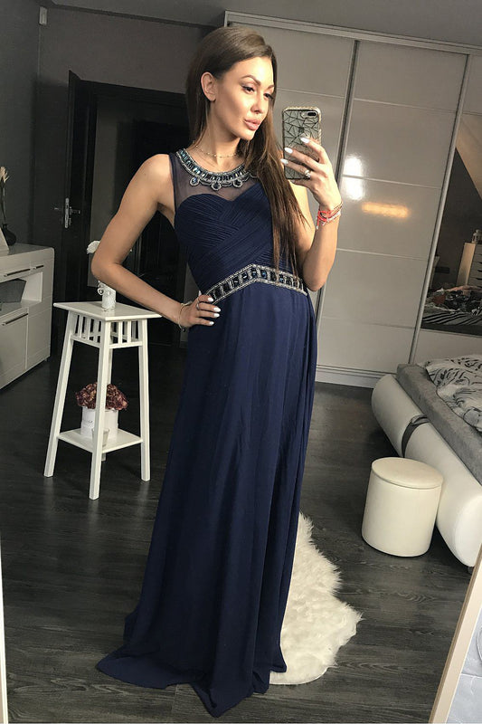  Sukienka Wieczorowa Model 17771 Navy - YourNewStyle 