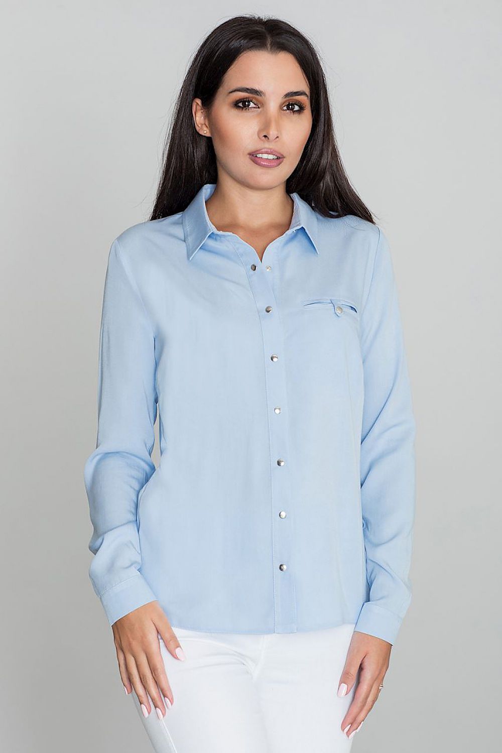   Koszula Damska Model M581 Sky Blue - Figl 