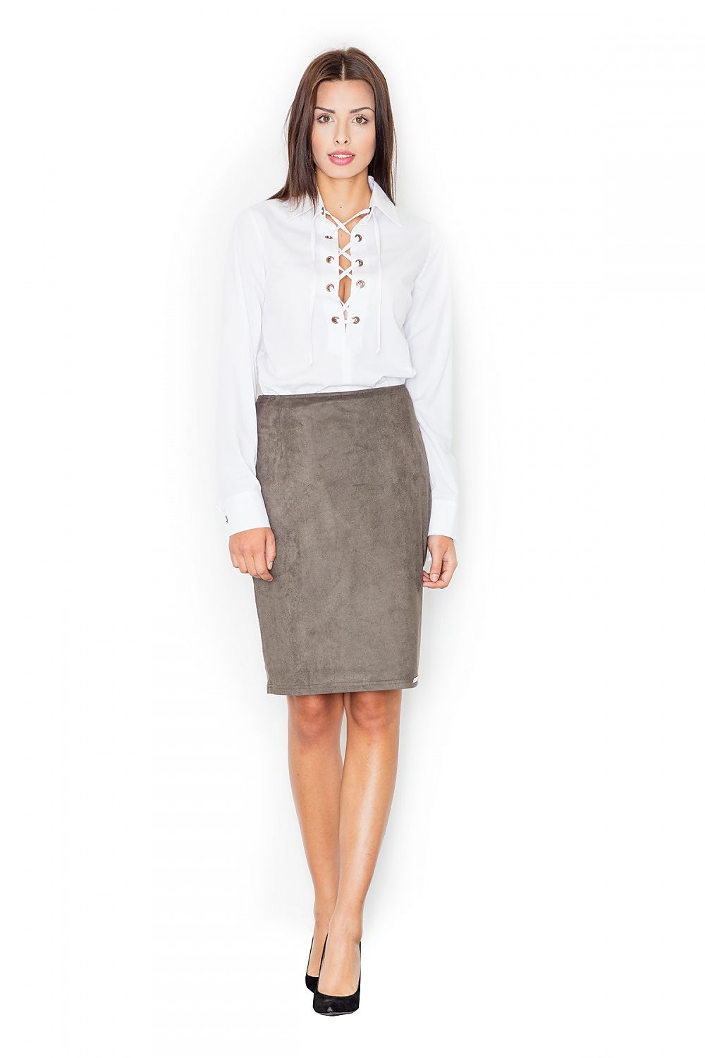  Spódnica Model M460 Oliwka - Figl 
