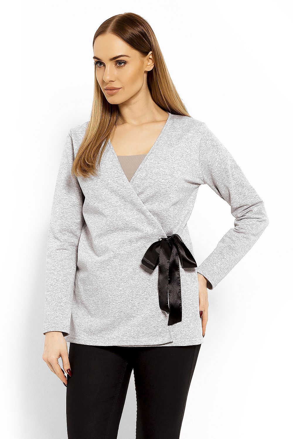  Bluzka Model 1626 Light Grey - PeeKaBoo 