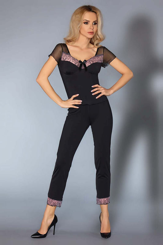  Piżama Damska Model Dorothy Amber Collection Black - Livia Corsetti Fashion 