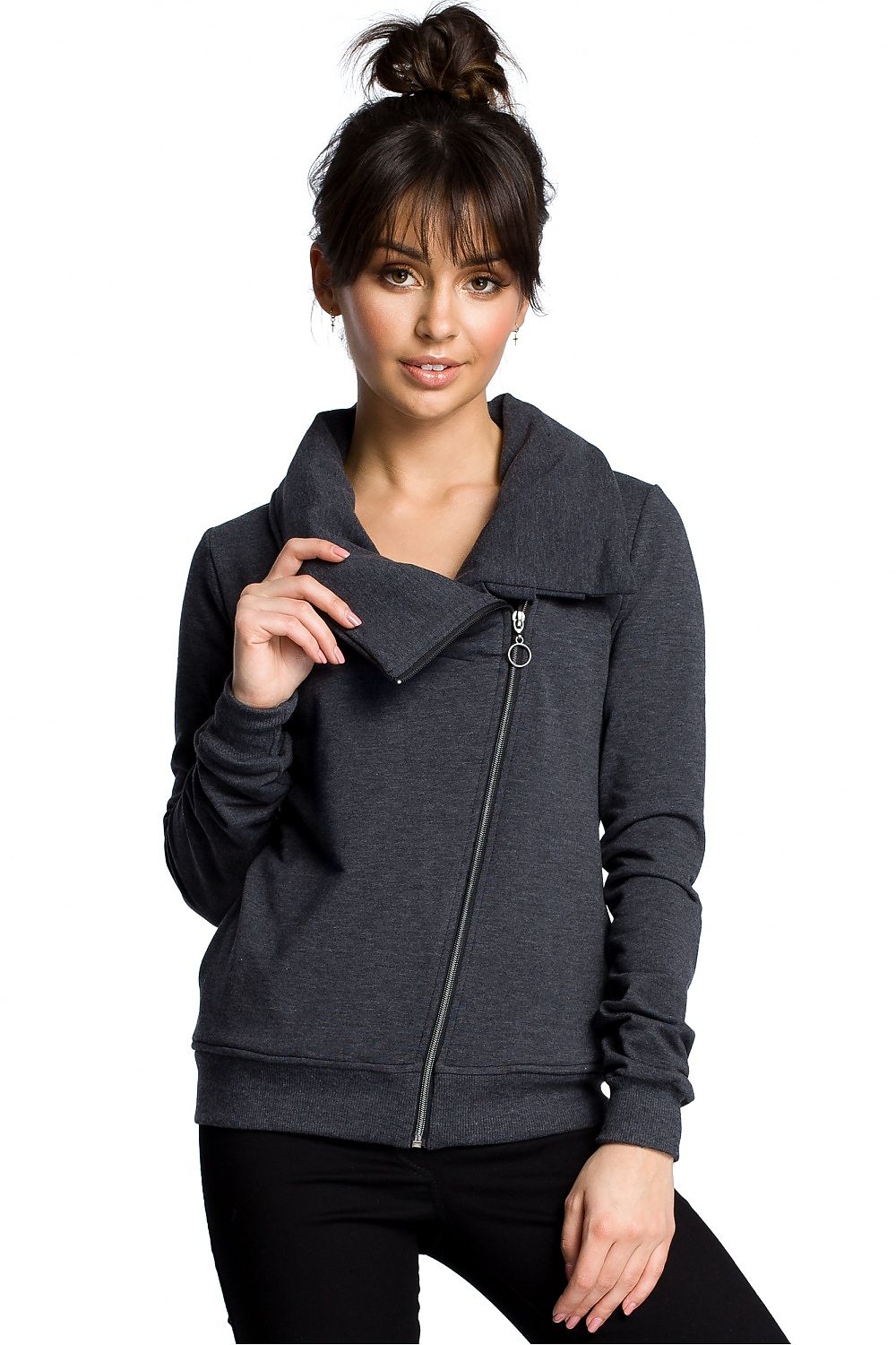   Bluza Damska Model B071 Grafit - BeWear 