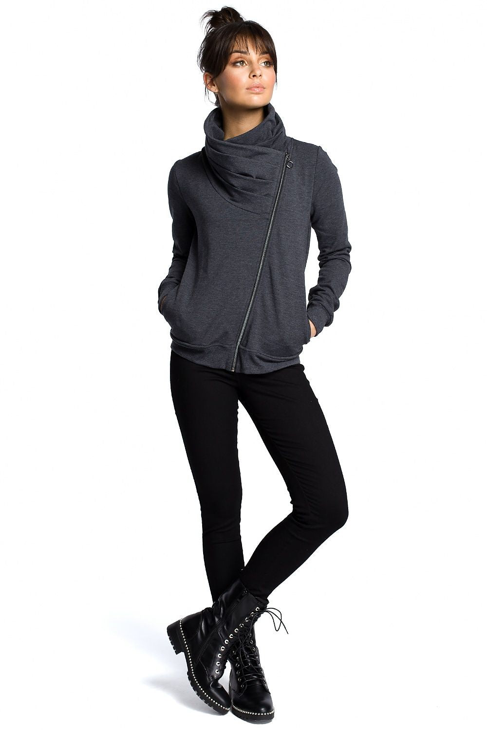   Bluza Damska Model B071 Grafit - BeWear 
