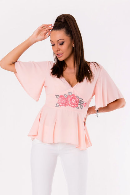   Bluzka Model 17956 Powder Pink - YourNewStyle 