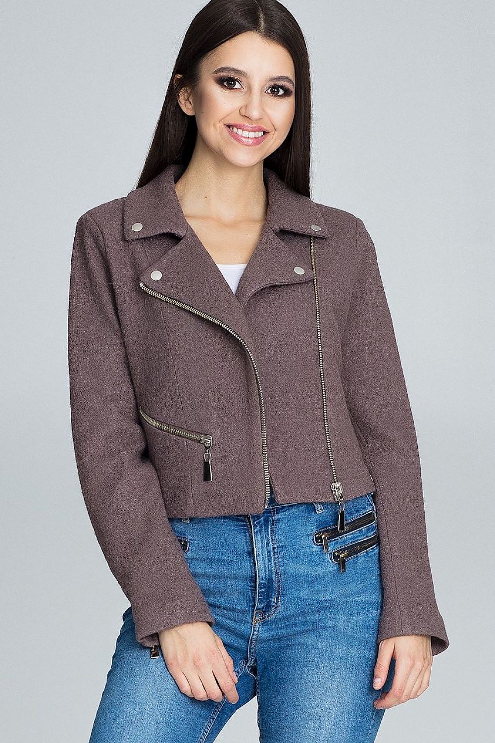  Kurtka Damska Model M607 Mocca - Figl 