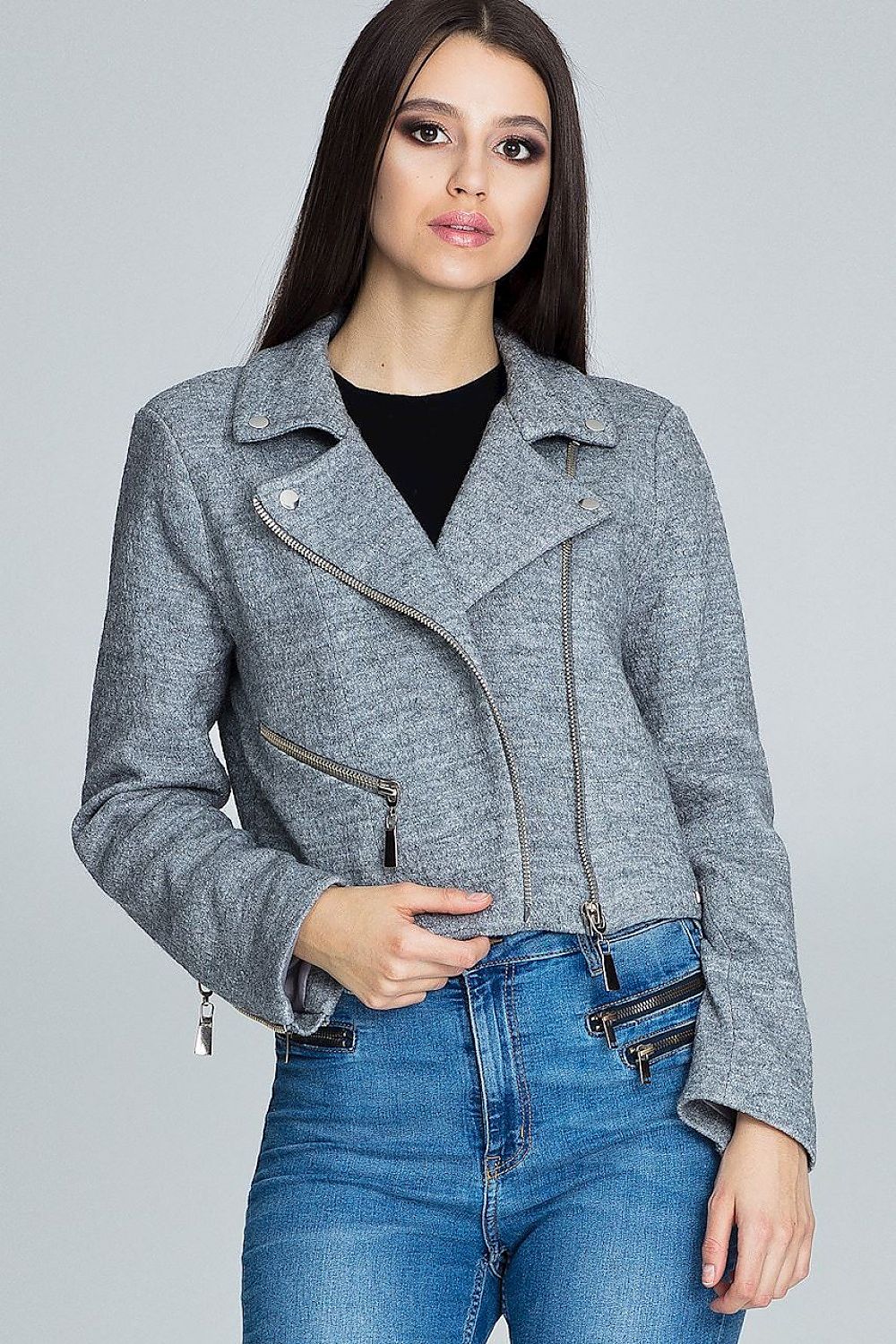   Kurtka Damska Model M607 Grey - Figl 