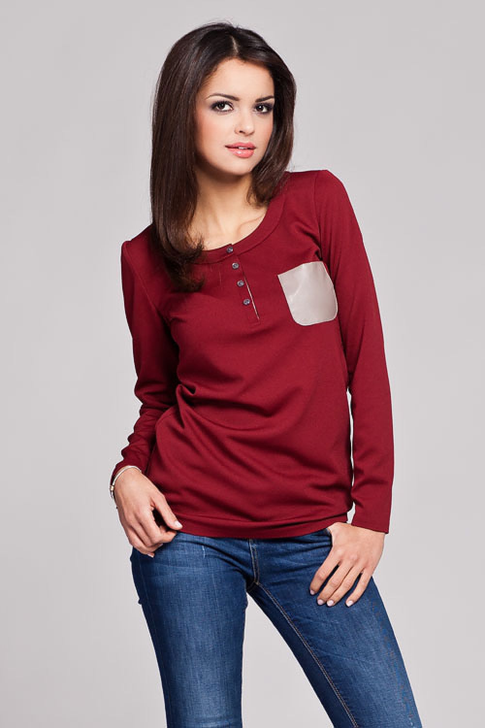   Bluzka Model 156 Bordo - Figl 