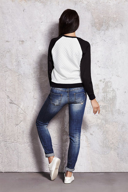   Bluza Damska Model M017 Ecru/Black - Infinite You 