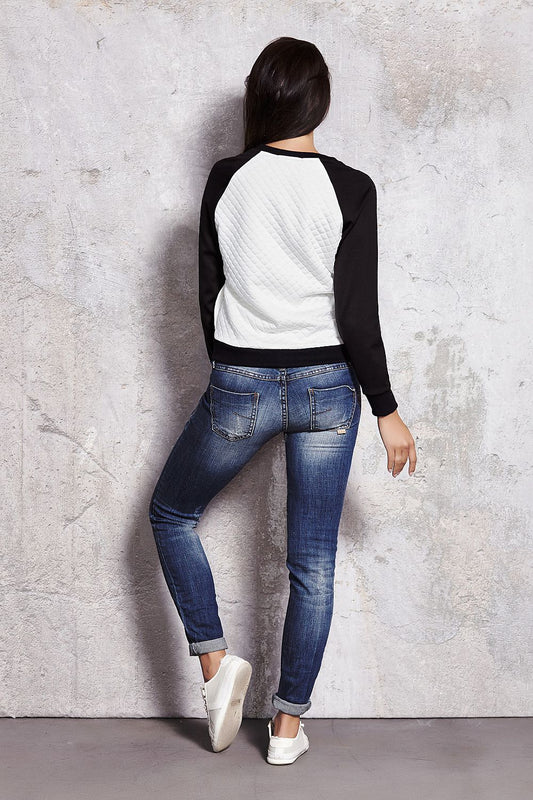   Bluza Damska Model M017 Ecru/Black - Infinite You 