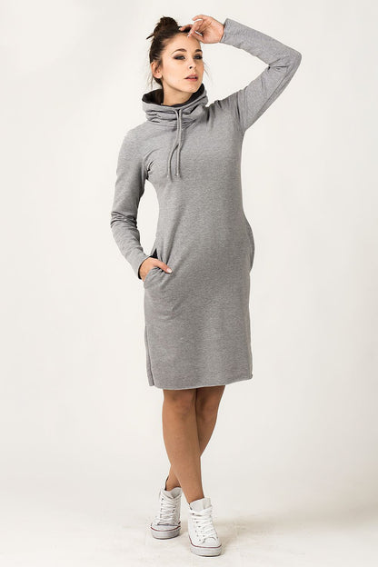  Sukienka Model Kaja 10 Light Grey/Dark Grey - Tessita 