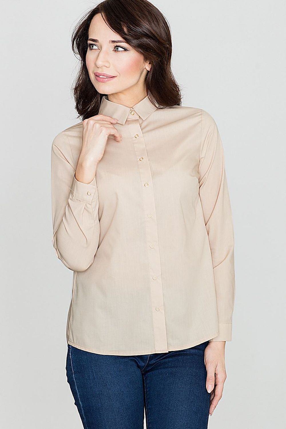   Koszula Damska Model K384 Beige - Lenitif 