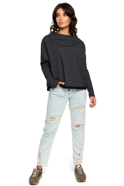   Bluza Damska Model B094 Grafit - BeWear 