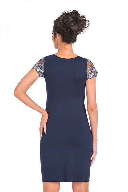  Koszulka nocna Koszula Nocna Model Gloria Navy - Donna 