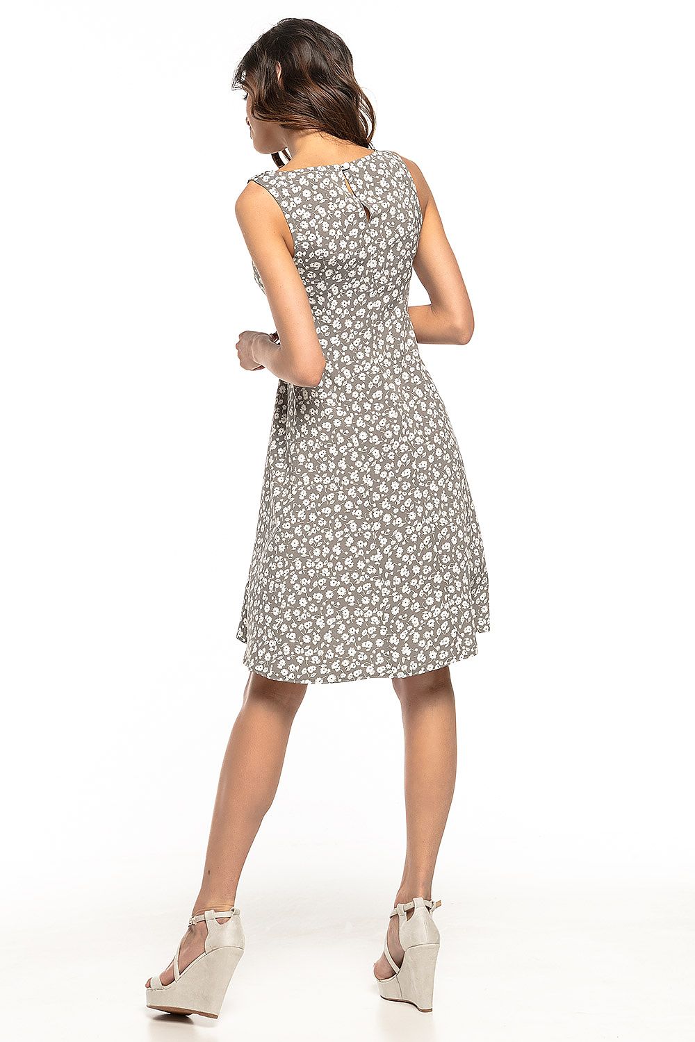  Sukienka Model T281/2 White Flowers/Grey - Tessita 