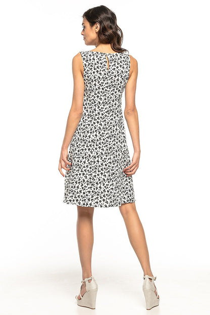  Sukienka Model T281/1 Black Flowers/White - Tessita 
