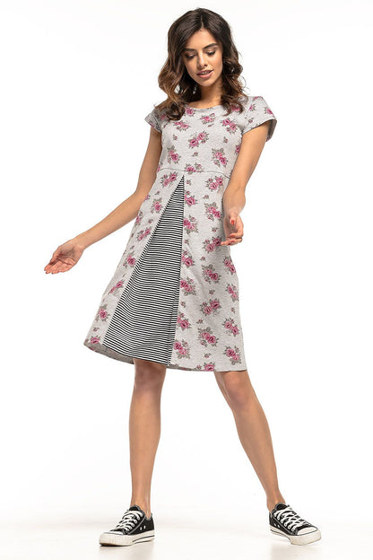  Sukienka Model T263/1 Flowers/Grey/Paski - Tessita 