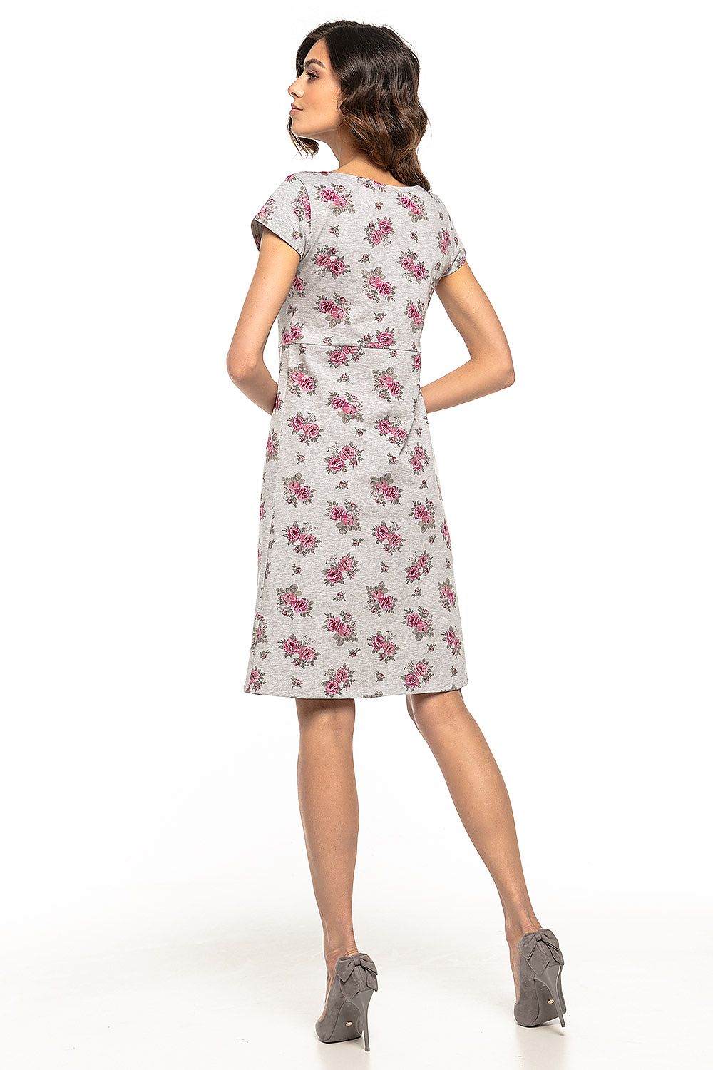  Sukienka Model T263/1 Flowers/Grey/Paski - Tessita 
