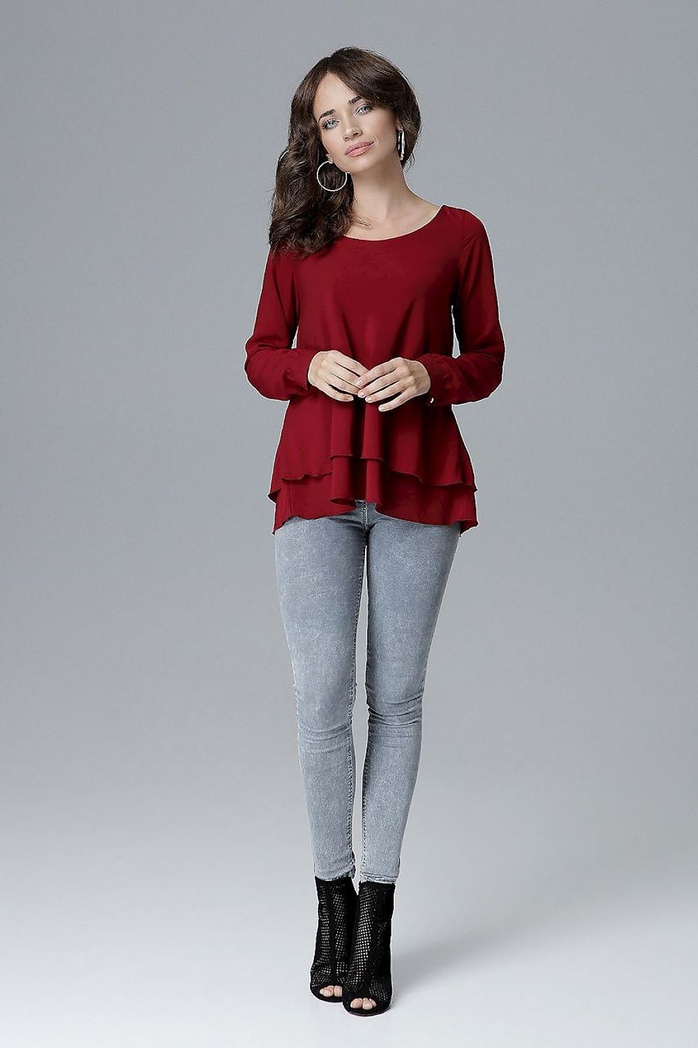   Bluzka Model L020 Bordo - Lenitif 