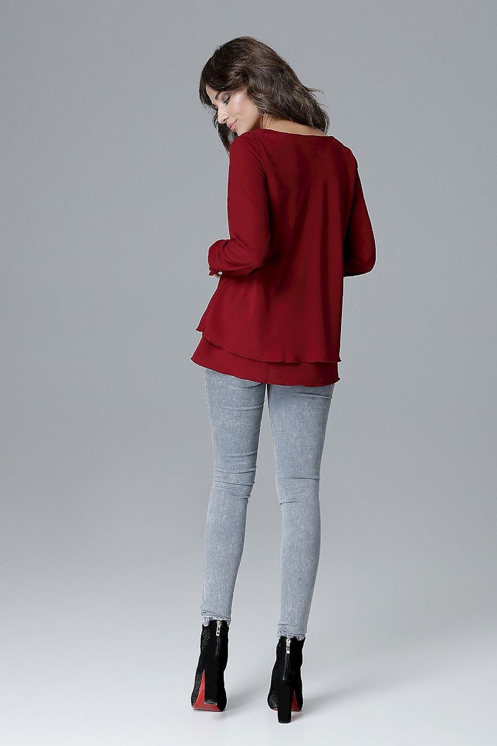   Bluzka Model L020 Bordo - Lenitif 