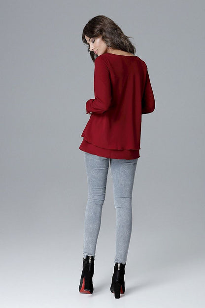   Bluzka Model L020 Bordo - Lenitif 