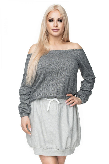   Bluzka Model 0109 Dark Grey - PeeKaBoo 