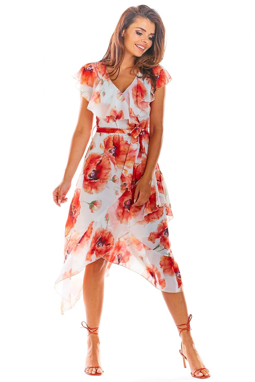   Sukienka Model A308 Red Flowers - awama 