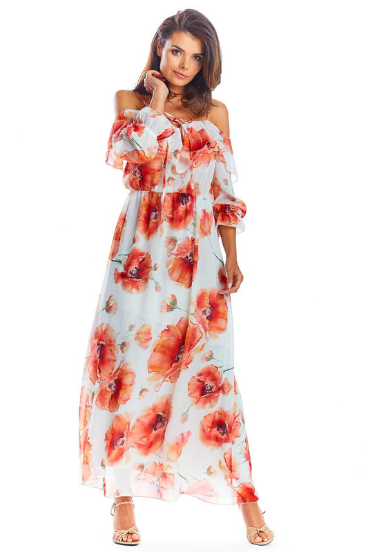  Sukienka Model A311 Red Flowers - awama 
