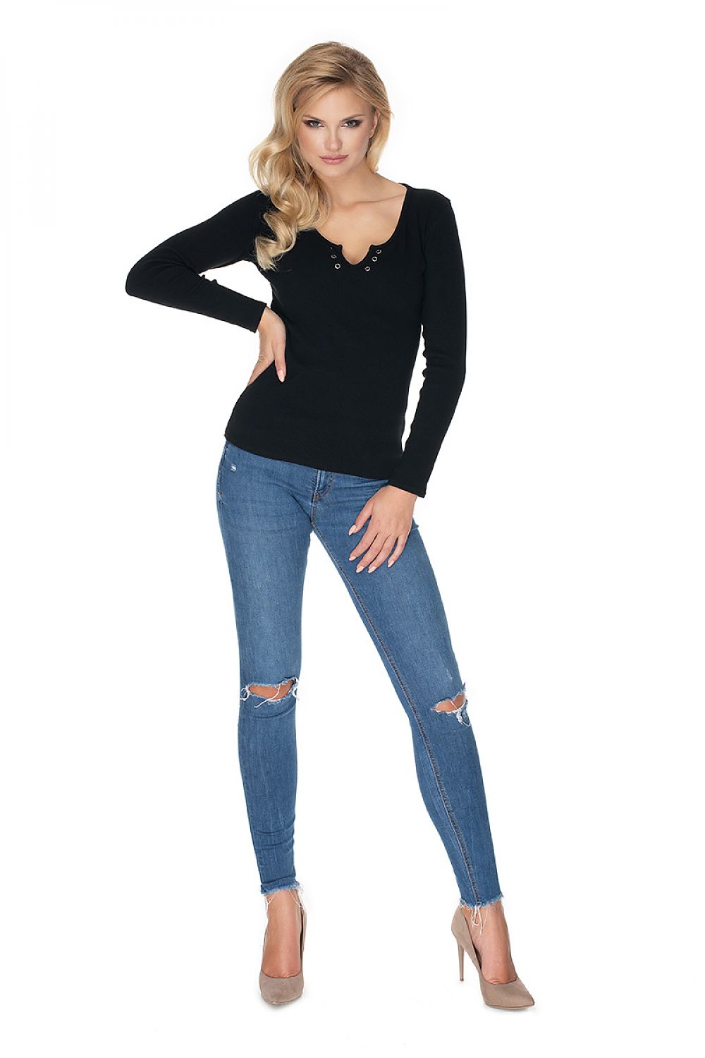   Bluzka Model 0163 Black - PeeKaBoo 
