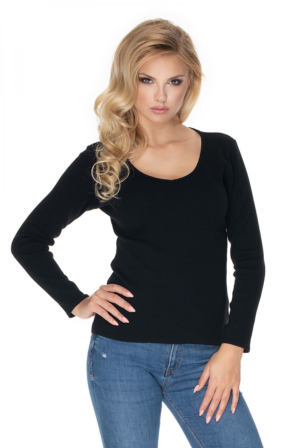   Bluzka Model 0165 Black - PeeKaBoo 