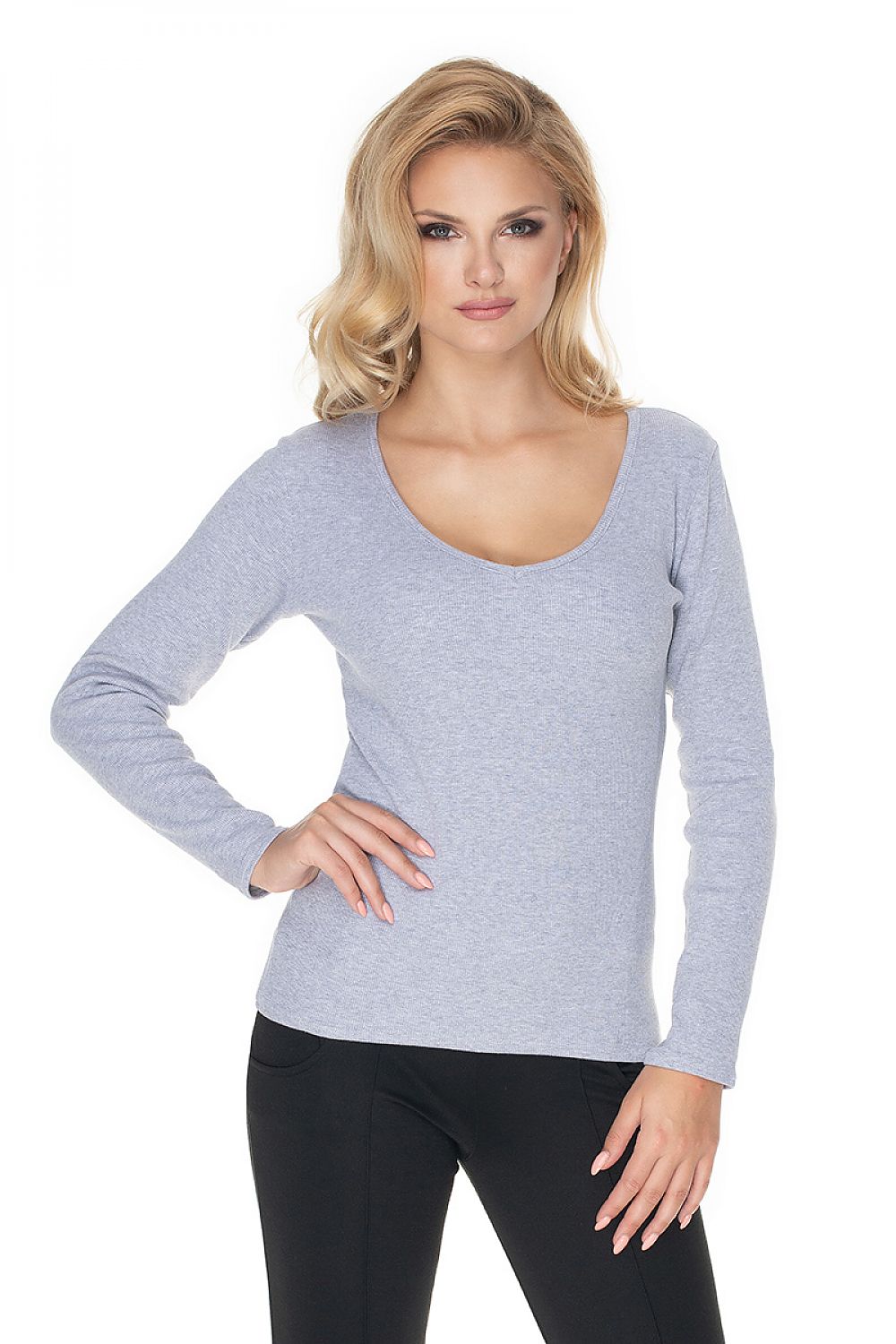   Bluzka Model 0165 Grey - PeeKaBoo 