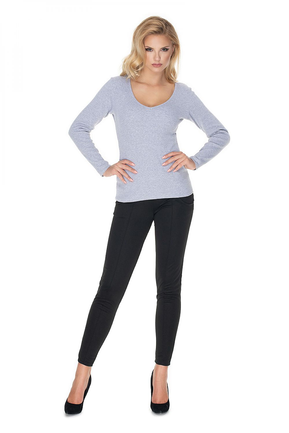   Bluzka Model 0165 Grey - PeeKaBoo 