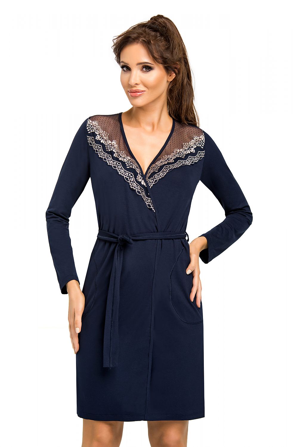 Szlafrok Damskie Model Jasmine Navy - Donna 