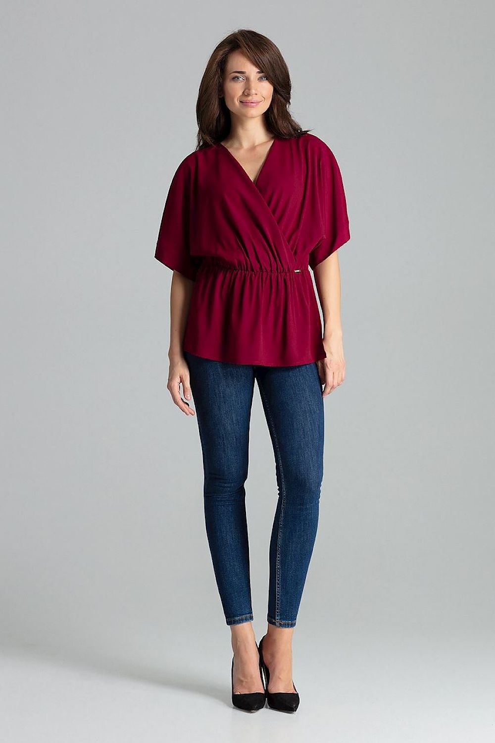   Bluzka Model L063 Bordo - Lenitif 