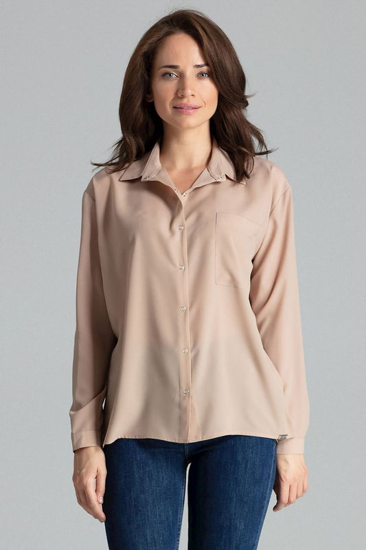   Koszula Damska Model L059 Beige - Lenitif 