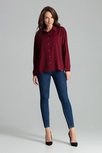   Koszula Damska Model L059 Bordo - Lenitif 