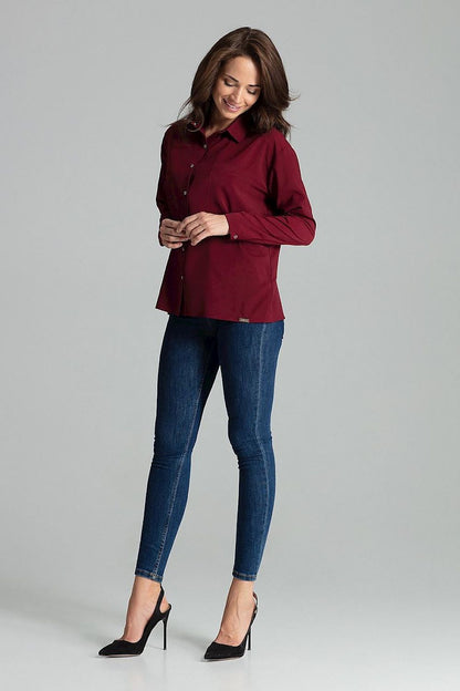   Koszula Damska Model L059 Bordo - Lenitif 
