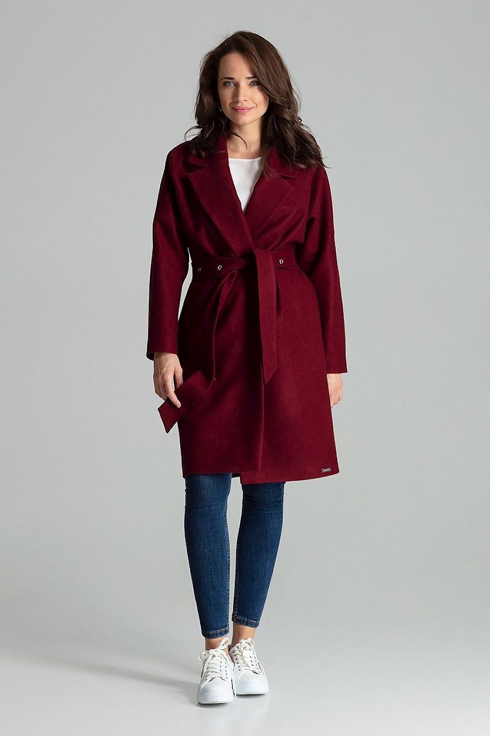   Płaszcz Damski Model L054 Bordo - Lenitif 
