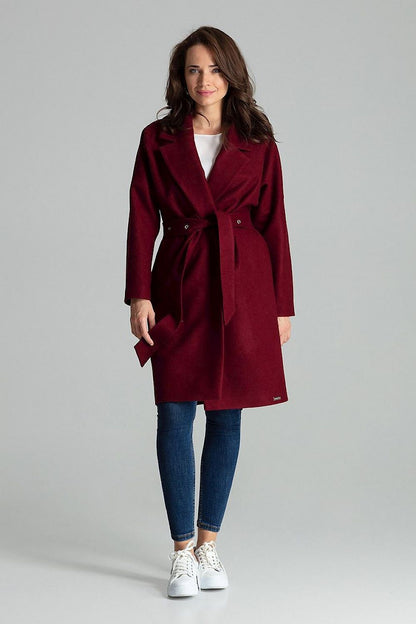   Płaszcz Damski Model L054 Bordo - Lenitif 