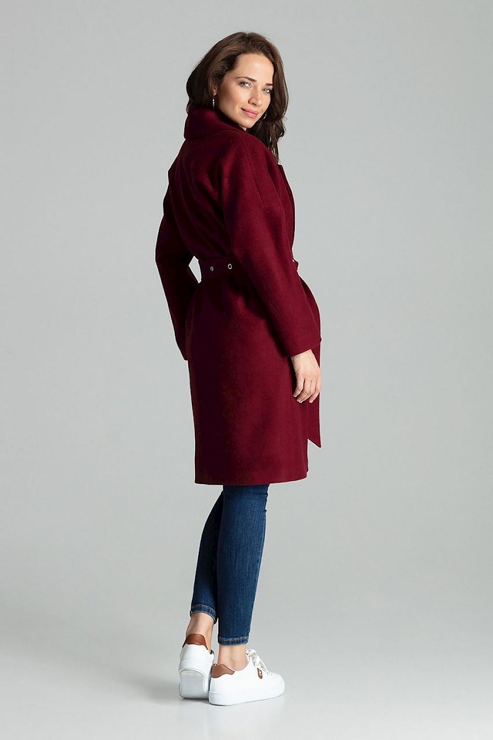   Płaszcz Damski Model L054 Bordo - Lenitif 