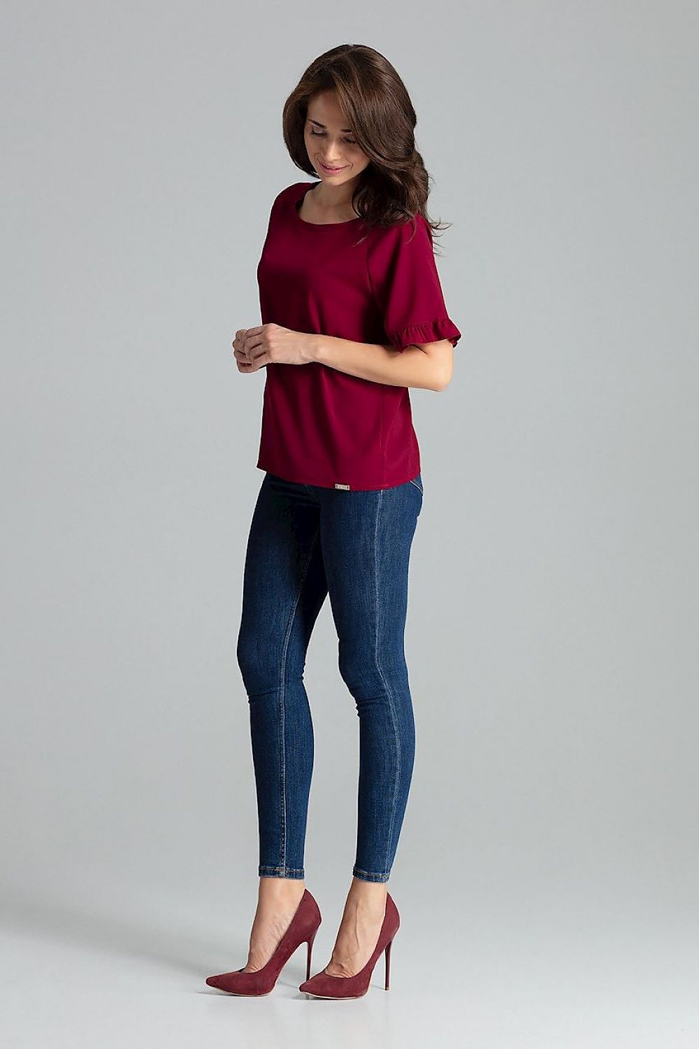  Bluzka Model L052 Bordo - Lenitif 